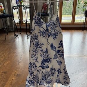 Lulu's Navy and White Floral Mini Dress